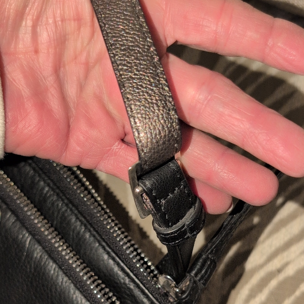 Brighton Black and Silver Crossbody Bag - Picture 12 of 15